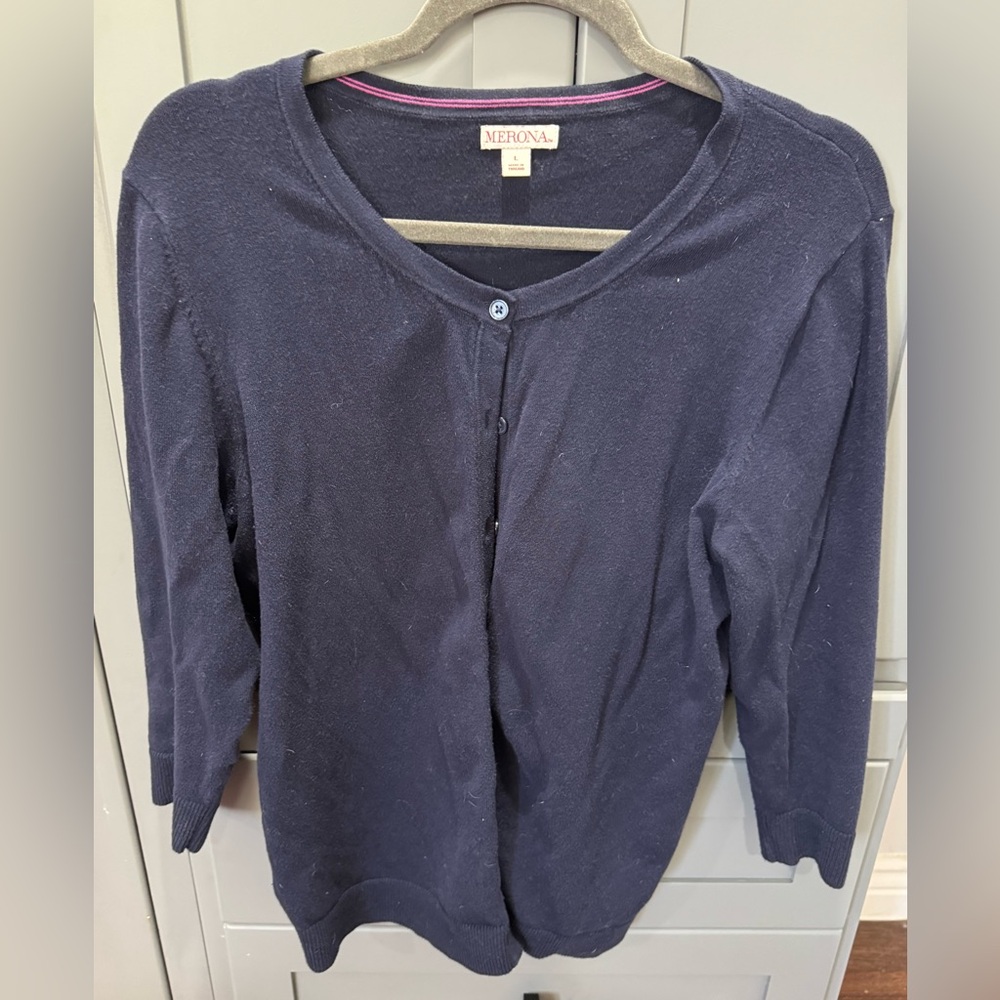 Merona Women's Dark Blue Button Down Shirt